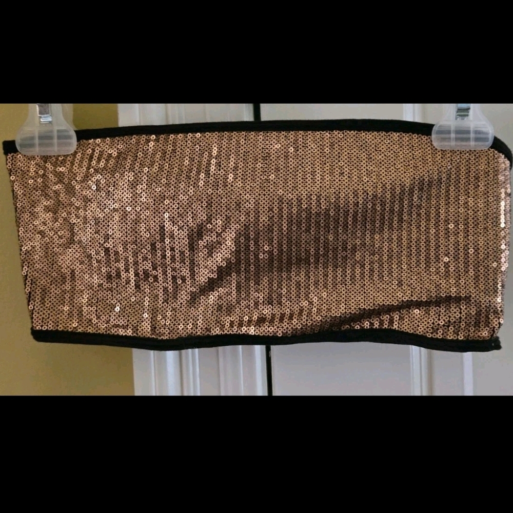 Victoria's Secret Sparkling Gold Bandeau Perfect To Add Sparkle To Any Outfit